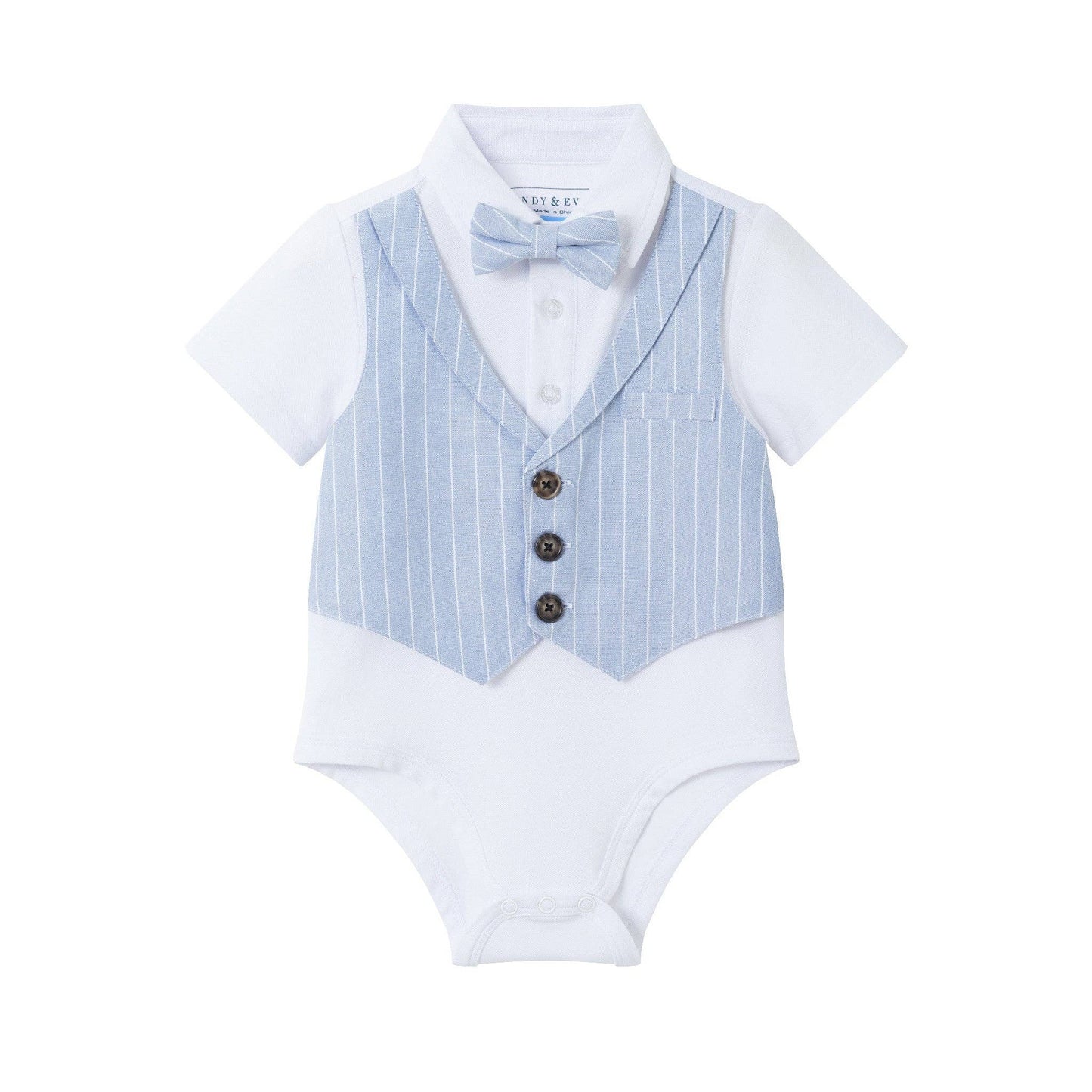 Pinstripe Vest & Short Set | Chambray