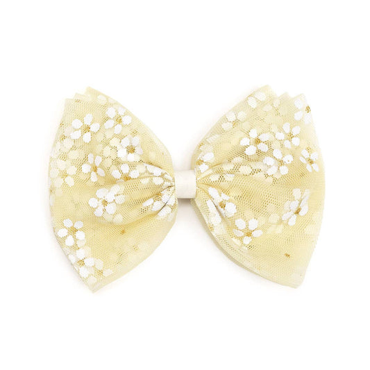 Sunshine Daisy Tulle Bow Clip