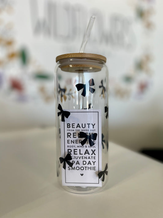 Black Bow Glass Tumbler