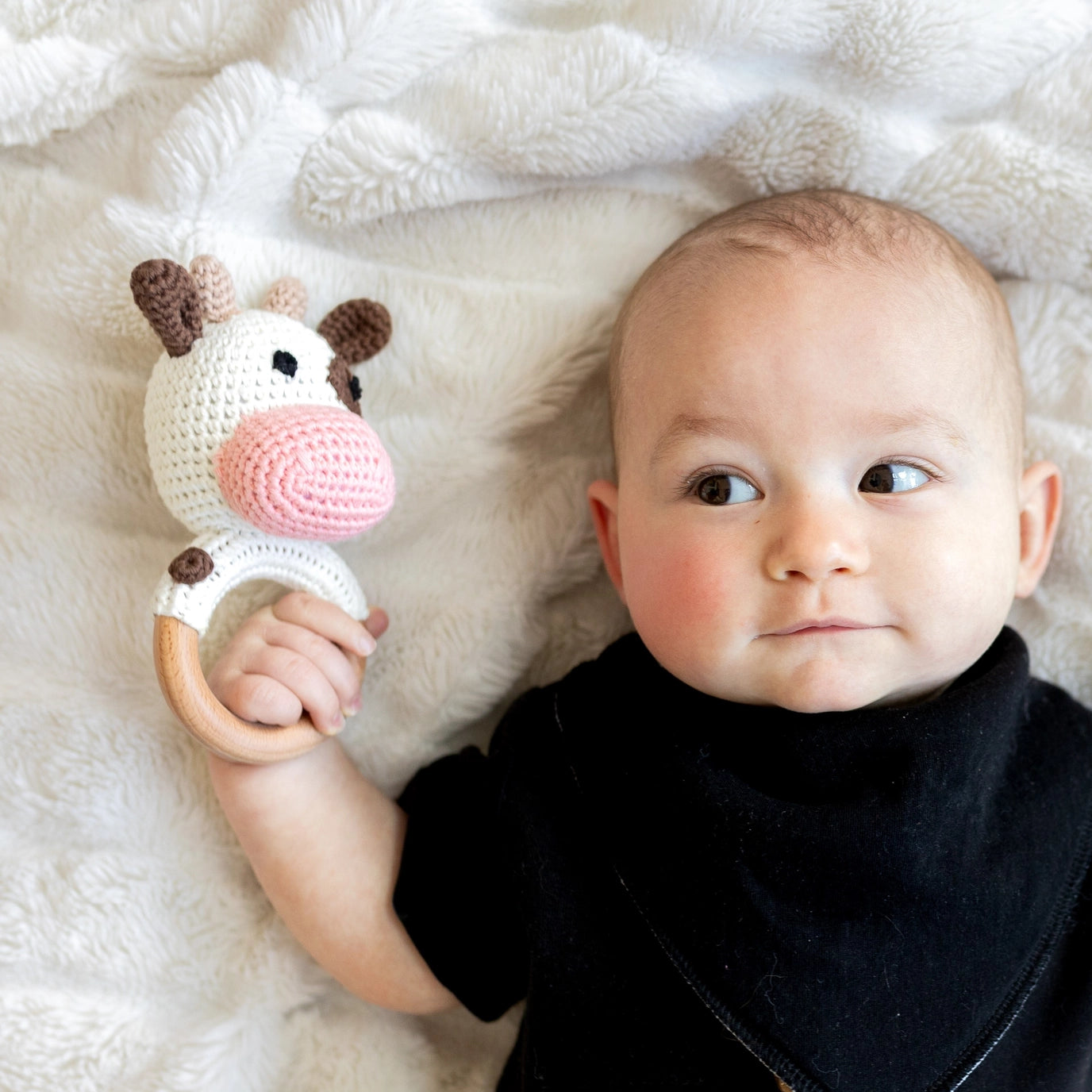 Hand Crochet Rattle - Cow