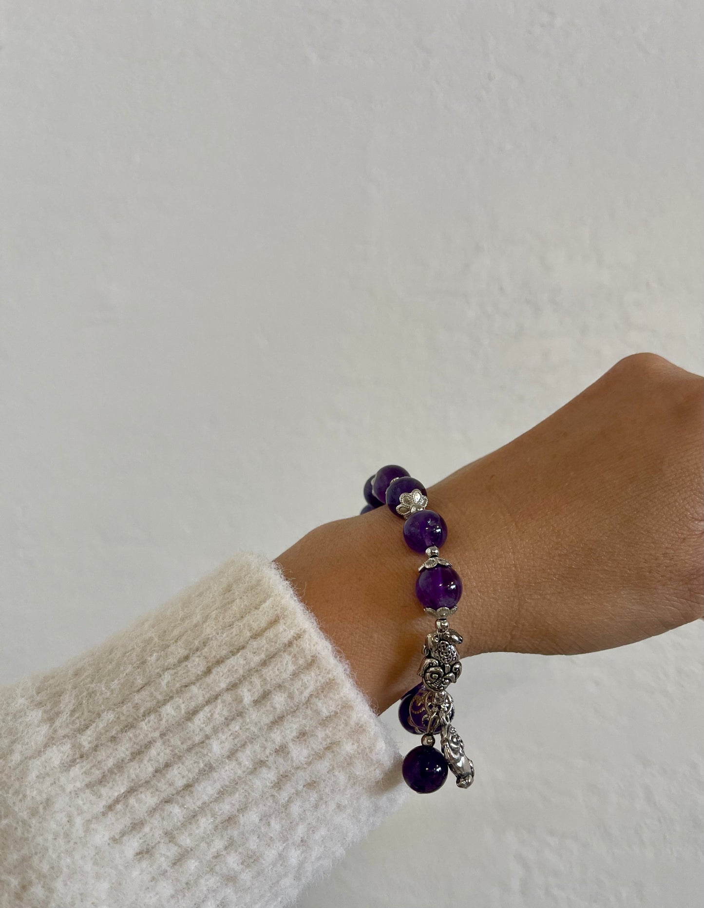 Amethyst Bracelet with Charm