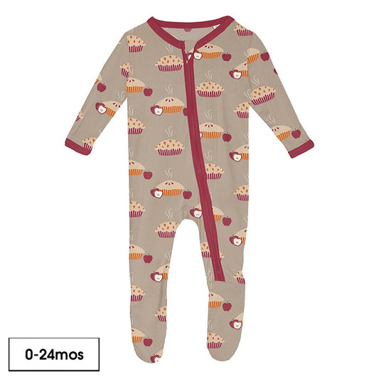 Fall Pies Footie w/2 Way Zipper