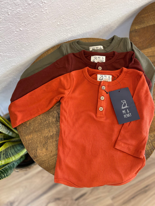 Ribbed Onesie Long Sleeves