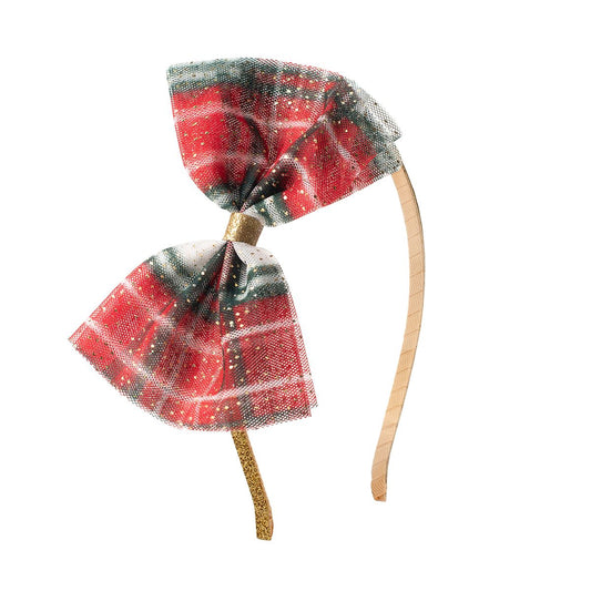 Christmas Plaid Tulle Headband