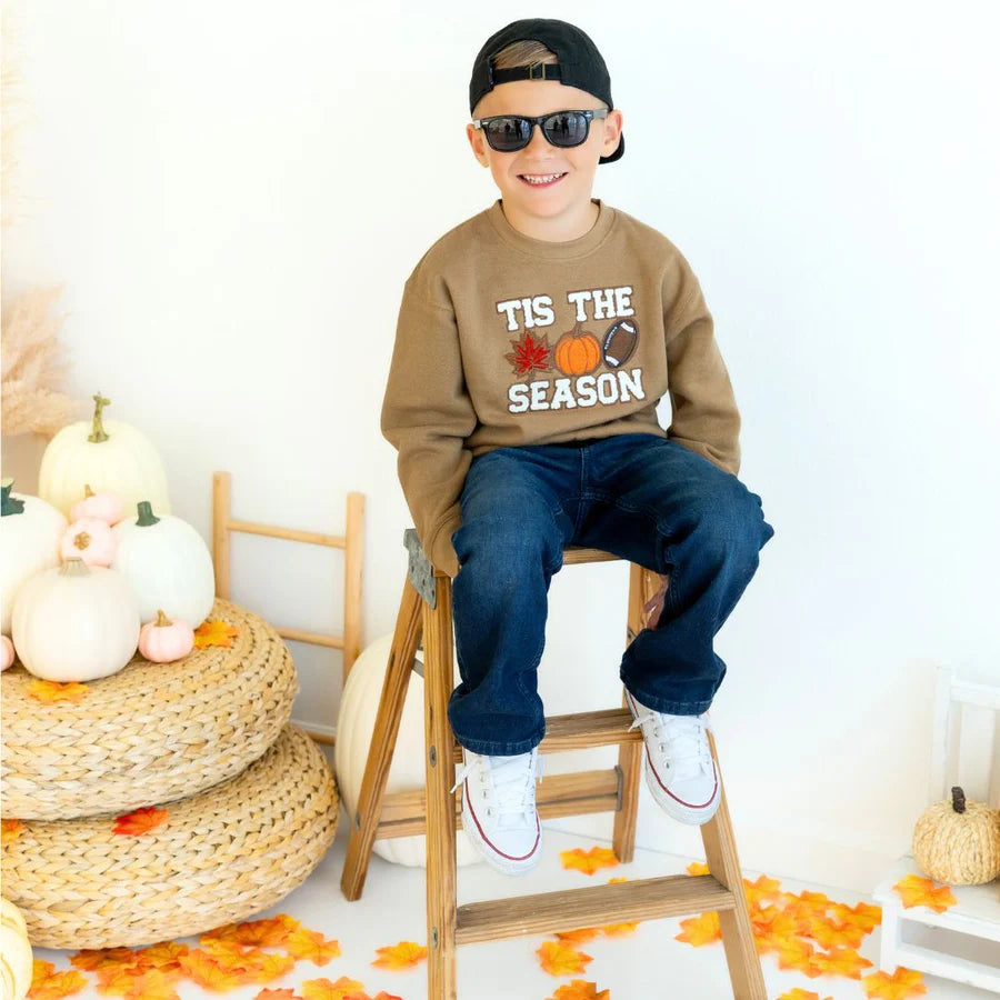 Tis the Season Pumpkin Patch Sweatshirt- Mocha