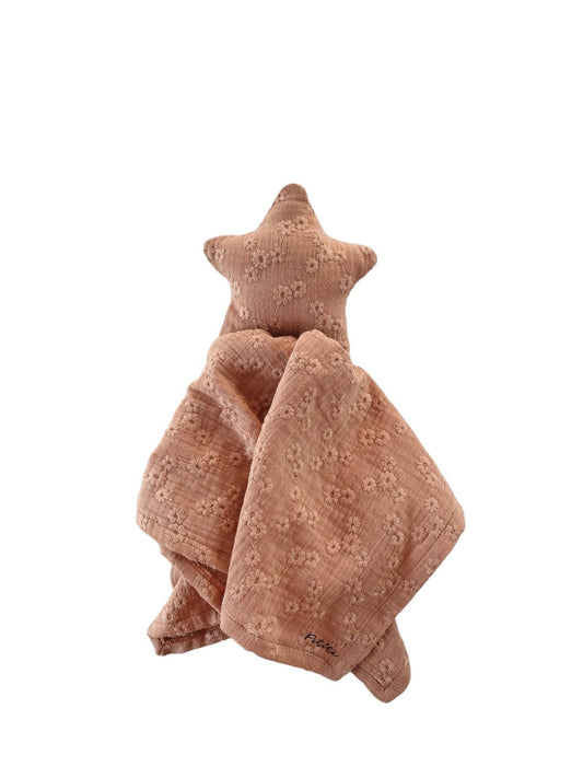 Little Star Cuddle Cloth / Embroidered caramel