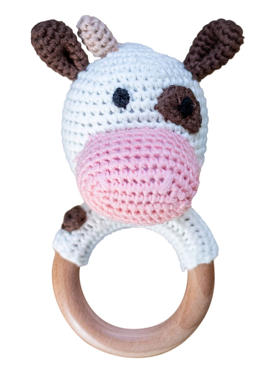 Hand Crochet Rattle - Cow