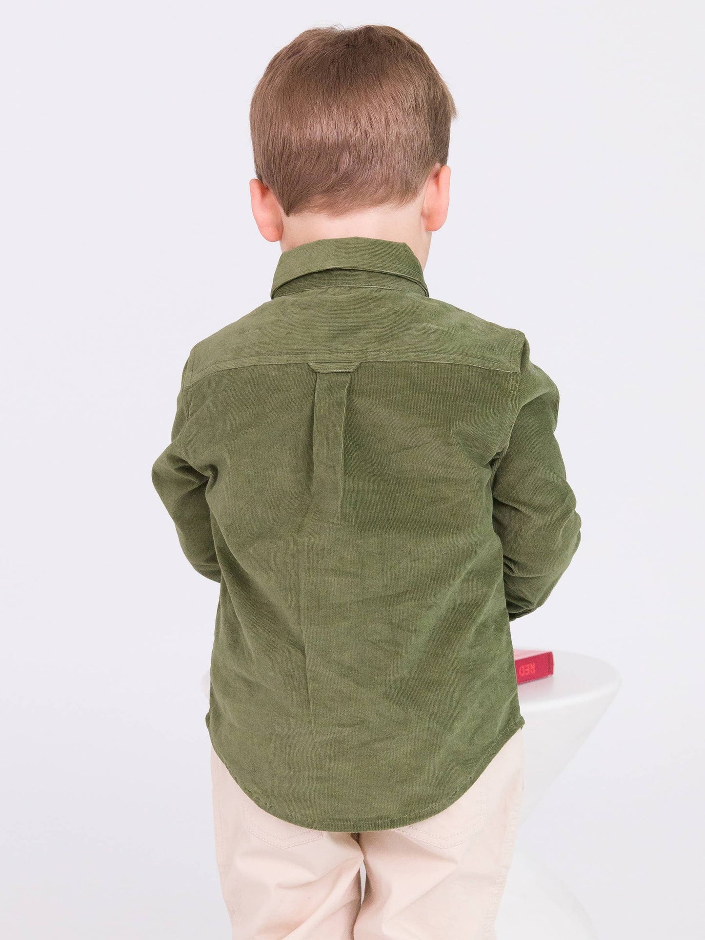 Corduroy Button Down Shirt - Dusty Olive