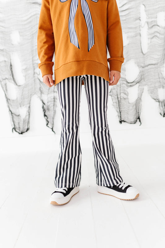 Striped Black & White Bell Bottoms