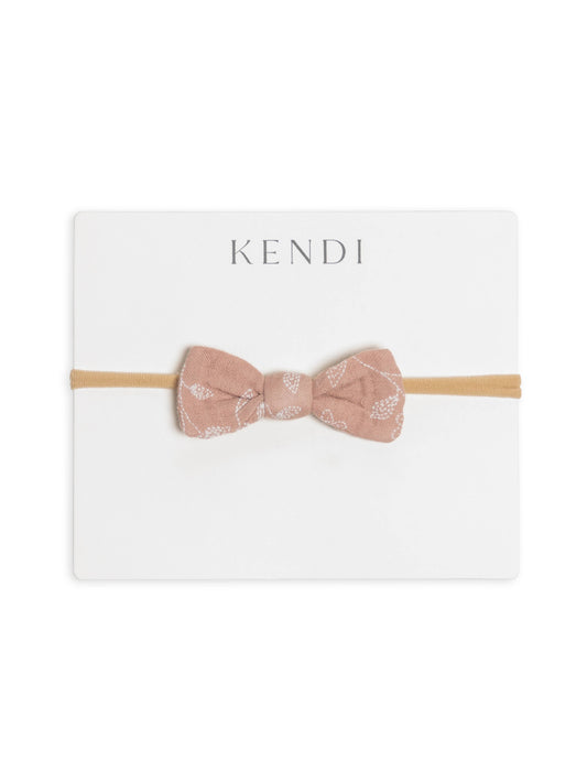 Organic Baby Muslin Dainty Bow - Candice Floral /Dusty Mauve