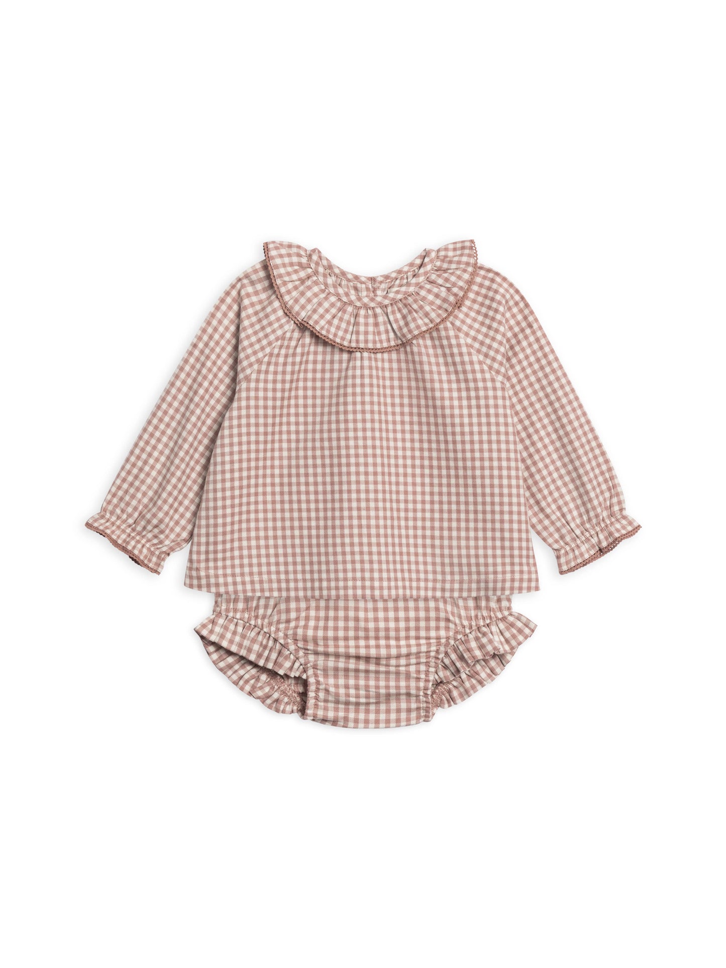 Poplin Ruffle Collar Shirt and Bloomer Set