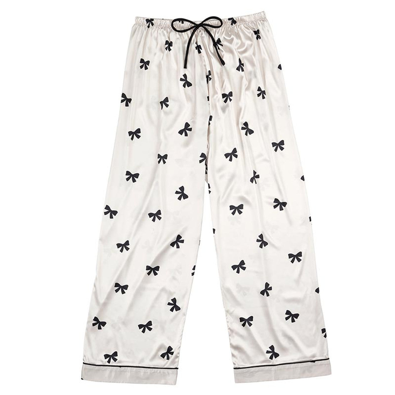 Satin Black Bow Pajama's